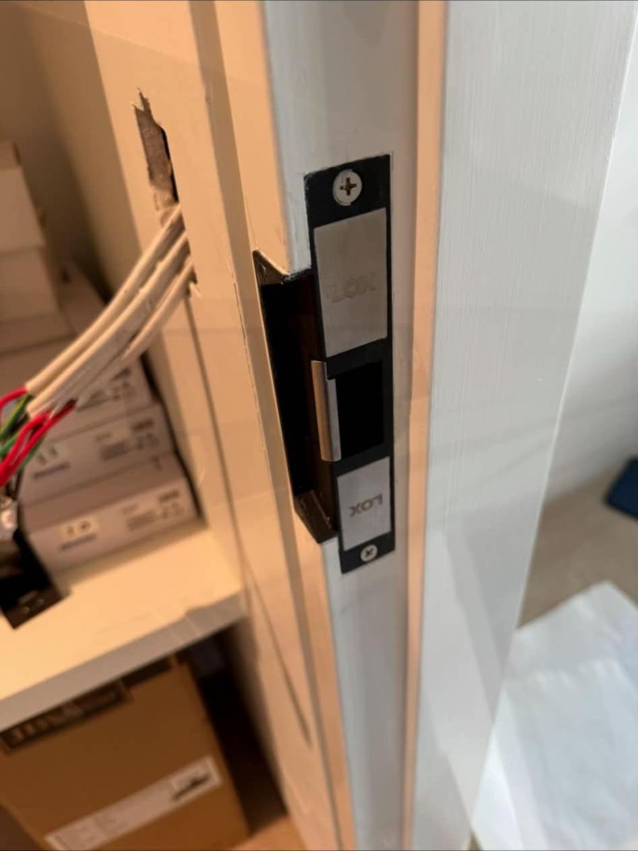 Electric strike installed for an access control system